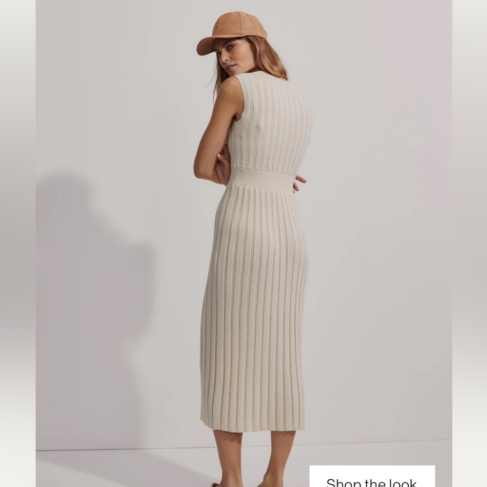 Varley Florian Knit Dress, Size Medium, Cream color - Picture 2 of 8